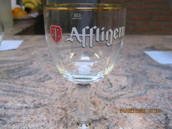 Affligem glazen, Verzamelen, Glas en Drinkglazen, Gebruikt, Bierglas, Ophalen of Verzenden