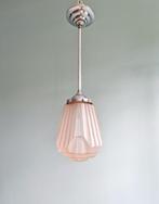 Art Deco hanglamp in roze gesatineerd glas, 1920-30s, Antiek en Kunst, Ophalen of Verzenden