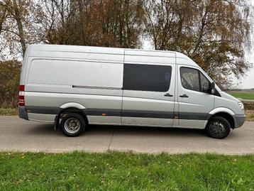 Mercedes Sprinter 516CDI MAXI/L3H2/DOUBLECAB/5PLAATS/AIRCO, Auto's, Euro 5, Achterwielaandrijving, Zwart, Mercedes-Benz