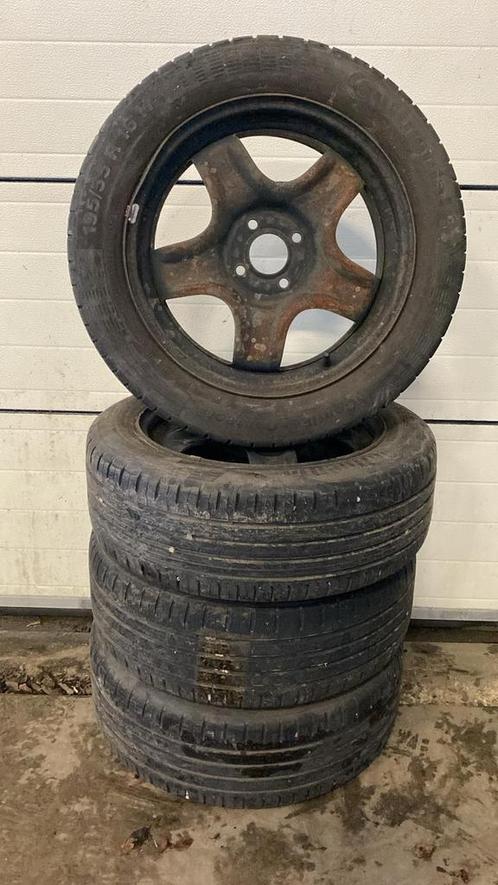 Renault Clio GrandTour 195-55-16 4x100 - Set 20.36, Auto-onderdelen, Banden en Velgen, Banden en Velgen, Zomerbanden, 16 inch
