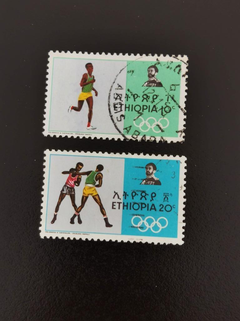 Éthiopie 1968 - sports-Jeux olympiques - course à pied, boxe, Enlèvement ou Envoi, Affranchi