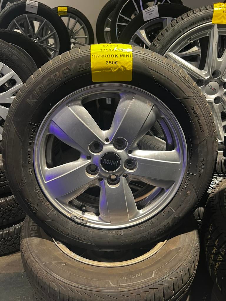 Kit jantes Mini 15” 5x112 + pneus Hankook Kinergy Eco, Auto-onderdelen, Banden en Velgen, Banden en Velgen, Zomerbanden, 15 inch