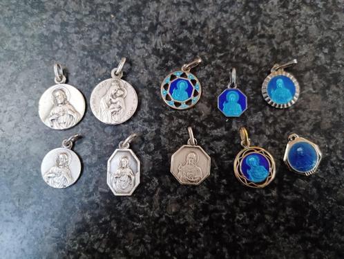 religieuze scapulier hangertjes - medaillons - zilver, Antiek en Kunst, Curiosa en Brocante, Ophalen of Verzenden