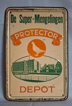 Blikken reclame  1957 voeders Protector super mengelingen, Verzamelen, Ophalen of Verzenden, Gebruikt, Reclamebord