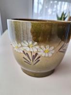 Vintage groene cachepot, Ophalen, Gebruikt, Rond, Binnen