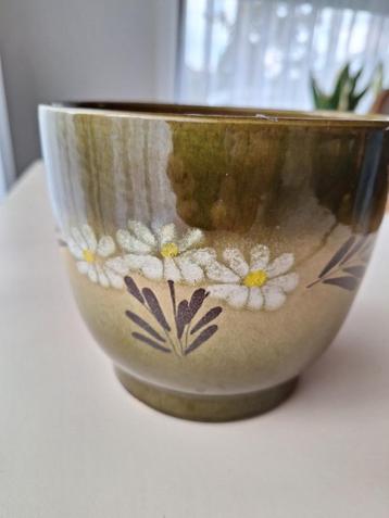 Vintage groene cachepot beschikbaar voor biedingen