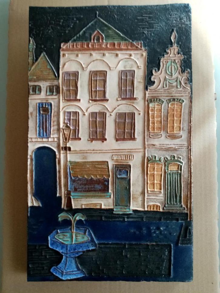 Keramiek/Kunstkeramiek wanddecoratie Van Gucht 80s 34,5/20cm, Antiek en Kunst, Antiek | Keramiek en Aardewerk, Ophalen of Verzenden