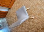 Chaise en tissus avec pieds en bois, Ophalen, Hout, Gebruikt, Bruin
