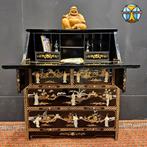 Vintage Chinees bureau / Aziatische secretaire (speksteen), Huis en Inrichting, Bureaus, Ophalen of Verzenden, Zo goed als nieuw