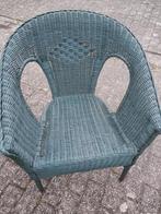 Blauwe rieten/rotan stoel, Ophalen, Blauw, Riet of Rotan, Zo goed als nieuw