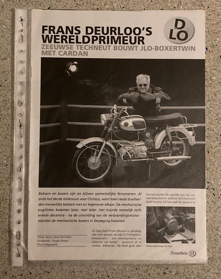 Unieke Map met documentatie JLO - Boxertwin met cardan, Fietsen en Brommers, Handleidingen en Instructieboekjes, Zo goed als nieuw