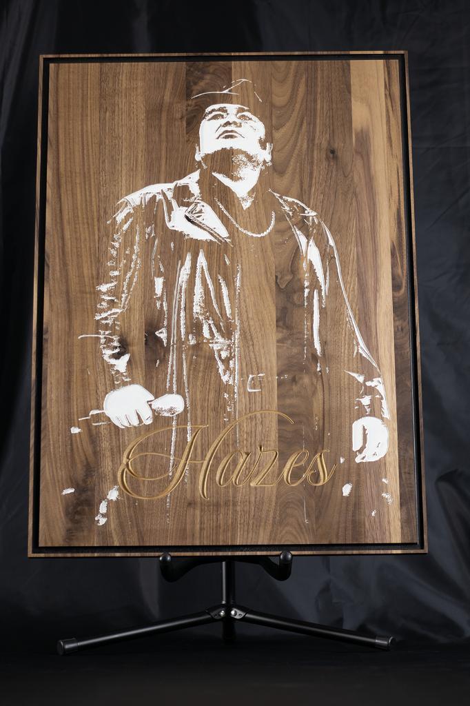 André Hazes | Formaat IV | Gefreesd in Walnoot, Antiek en Kunst, Kunst | Overige Kunst, Verzenden