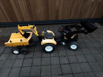 Kindertractor met aanhanger & graafarm - traptractor beschikbaar voor biedingen