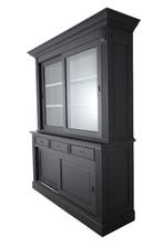 Zwarte met grijze vitrinekast 180, Huis en Inrichting, 200 cm of meer, 150 tot 200 cm, Nieuw, Ophalen of Verzenden