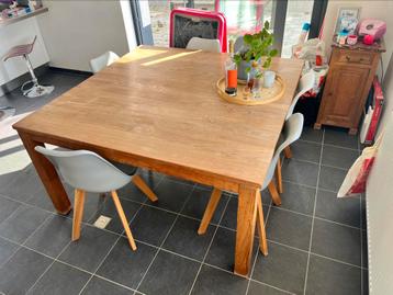 Table carrée en Teck, Maison & Meubles, Tables | Tables à manger, Enlèvement, Utilisé, Teck