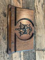 Vintage houten krantenhouder - brievenhouder met herten, Ophalen of Verzenden
