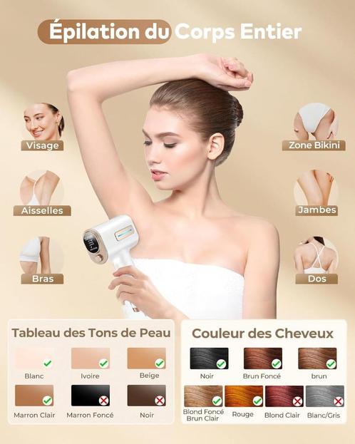 Epilateur Laser onde Lumineuse de 1200NM, 999900 Flashes, Bijoux, Sacs & Beauté, Beauté | Soins du corps, Neuf, Autres types, Envoi