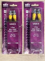 NIEUW : 2 * Elix BNC Coax kabel 1,5 Meter - 25 % !, Ophalen of Verzenden, Nieuw