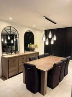 Complete eetkamer set – tafel, 8 stoelen, dressoir + 2 spieg, Huis en Inrichting, Ophalen, Zo goed als nieuw, Zwart