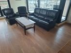 Lederen salon geen beschadigingen, Huis en Inrichting, Zetels | Zetels, Ophalen, Gebruikt, Leer, Leder