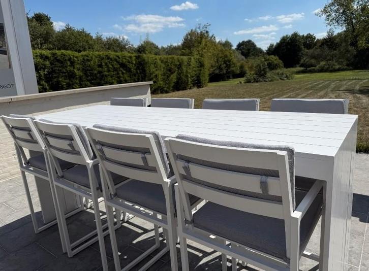 Bar set met 6 stoelen eenmalig 999 euro presentatiemodel, Tuin en Terras, Tuinmeubel-accessoires, Zo goed als nieuw, Ophalen of Verzenden