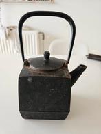 Vintage vierkante Japanse gietijzeren Tetsubin ceremonie the, Ophalen of Verzenden