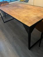 Industriele houte tafel, Huis en Inrichting, Tafels | Eettafels, Ophalen, Gebruikt, 50 tot 100 cm, Vijf personen of meer