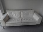 Natuzzi tweezitsbank in crème wit leer advies prijsb1200 €, Enlèvement, Comme neuf, Deux personnes, Cuir