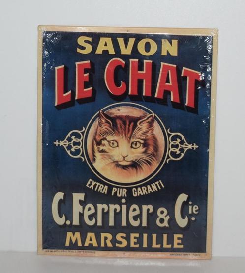Savon Le Chat / C. Ferrier & Cie Marseille, Collections, Marques & Objets publicitaires, Neuf, Panneau publicitaire, Envoi