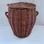 Antieke wilgentenen mand met deksel. H: 34 cm., Antiek en Kunst, Ophalen