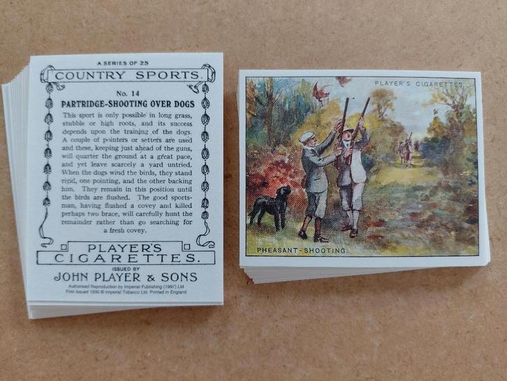 Country Sports complete set 25 chromos REPRO, Collections, Photos & Gravures, Gravure, Nature, 1980 à nos jours, Enlèvement ou Envoi