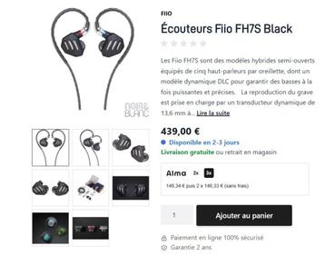 FiiO FH7S + FiiO LC-RD PRO hoogwaardige kabel beschikbaar voor biedingen
