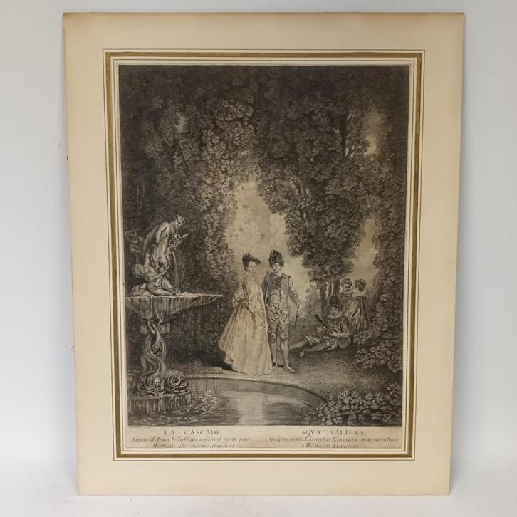 Gérard Jean-Baptiste II Scotin (1698-1755) after Antoine Wat, Antiek en Kunst, Kunst | Etsen en Gravures, Ophalen of Verzenden
