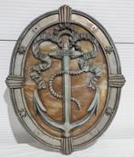 Bronzen frame met gebombeerd glas, anker met linten en touw, Ophalen