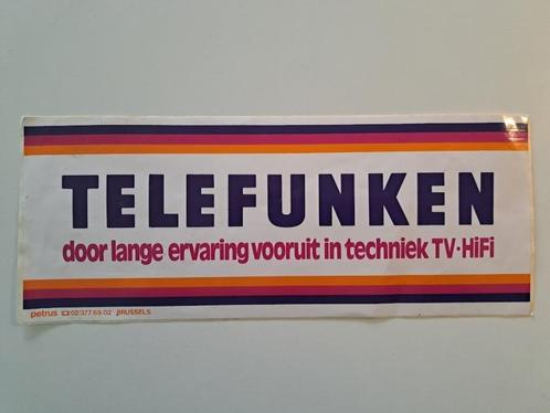 Vintage Sticker - Telefunken - TV-Hifi - Mooie staat, Verzamelen, Stickers, Zo goed als nieuw, Merk, Ophalen of Verzenden