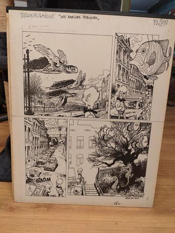 planches Broussaille – Les Baleines Publiques (Frank Pé & Bo beschikbaar voor biedingen