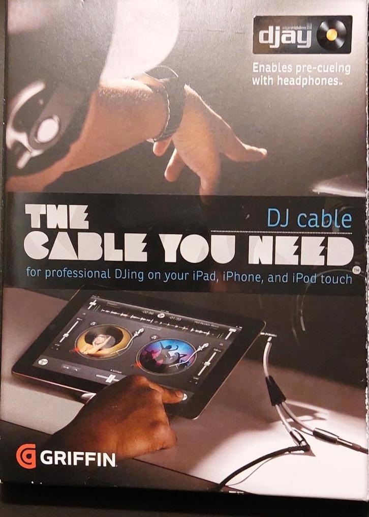 Griffin DJ cable, Muziek en Instrumenten, Dj-sets en Draaitafels, Zo goed als nieuw, Dj-set, Overige merken, Ophalen of Verzenden