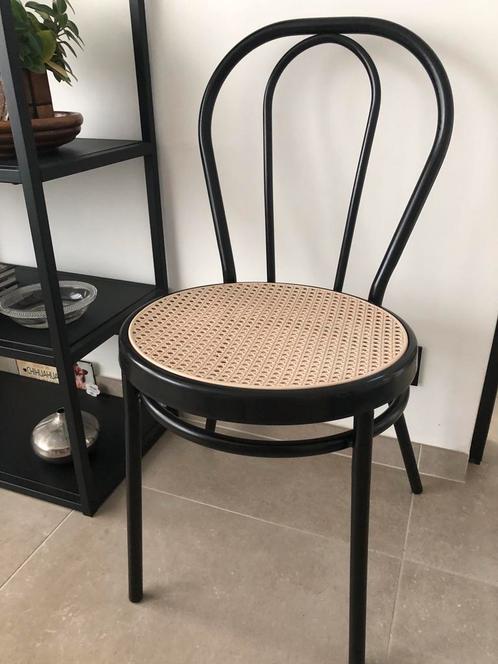 Set Thonet Bistro Style rotan stoelen, Huis en Inrichting, Stoelen, Gebruikt, Vijf, Zes of meer stoelen, Kunststof, Metaal, Zwart