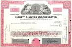 Liggett & Myers (L&M) Incorporated 1976, 1970 tot heden, Certificaat van aandeel, Ophalen of Verzenden