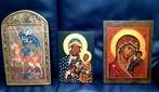 3 Iconen , zie foto's , echt geschilderd., Antiek en Kunst, Antiek | Religieuze voorwerpen, Ophalen