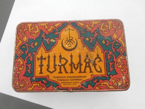 Ancienne Boîte en Métal " TURMAC  TOBACCO ", Collections, Boîte en métal, Utilisé, Autre, Autres marques, Enlèvement ou Envoi