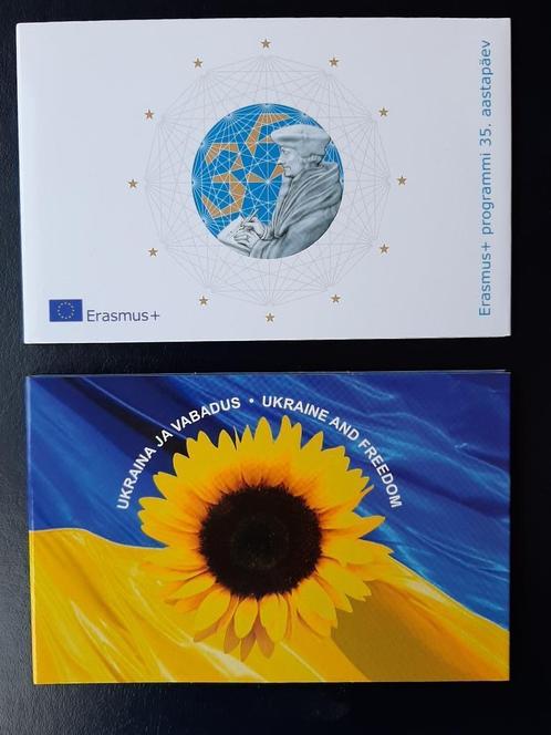 Coincards Estland €2 Slava Ukraina en Erasmus 2022, Postzegels en Munten, Munten | Europa | Euromunten, Losse munt, 2 euro, Estland
