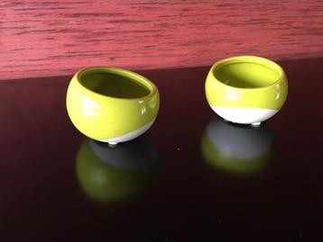 nieuwe limoengroene bloempotjes vr. bvb pannenkoekenplantjes beschikbaar voor biedingen