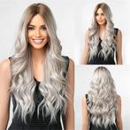 Pruik lang haar met grove slagen in laagjes zilverblond mode, Handtassen en Accessoires, Uiterlijk | Haarverzorging, Verzenden