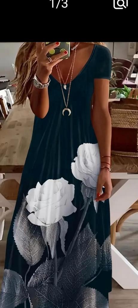 Lang elegant kleed, Kleding | Dames, Jurken, Zo goed als nieuw, Maat 38/40 (M), Blauw, Ophalen of Verzenden