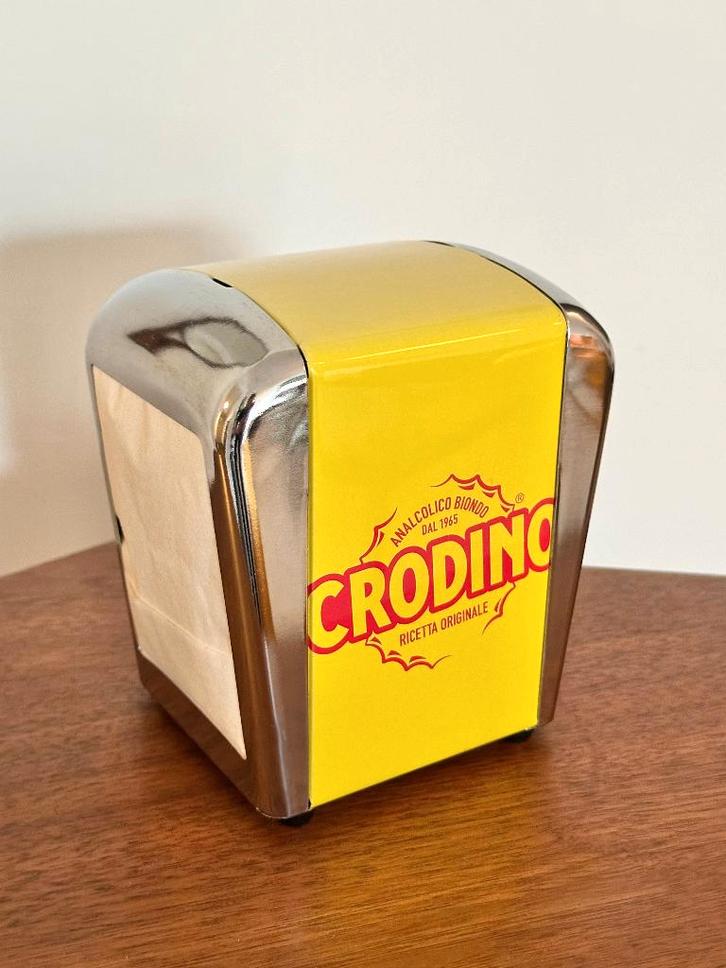 Distributeur serviettes vintage Crodino, Verzamelen, Merken en Reclamevoorwerpen, Zo goed als nieuw, Gebruiksvoorwerp, Ophalen
