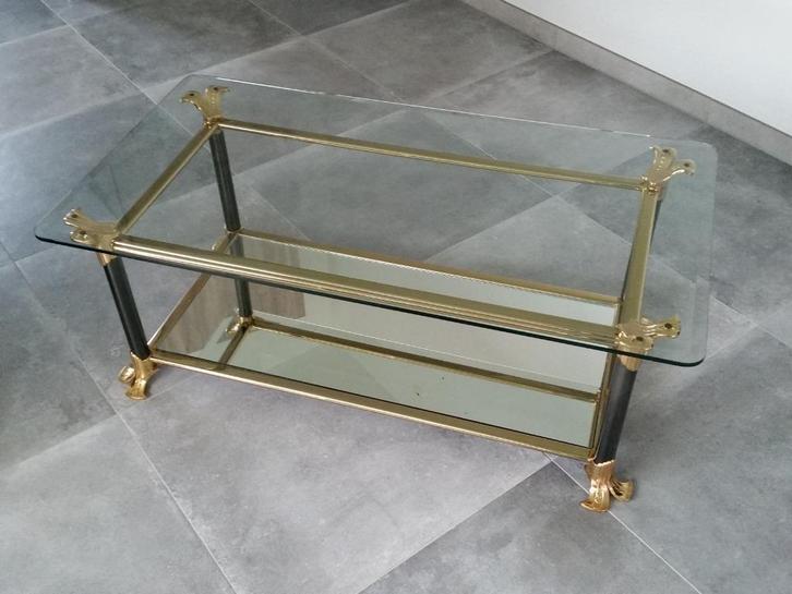 Salontafel, Huis en Inrichting, Tafels | Salontafels, Gebruikt, Minder dan 50 cm, 50 tot 100 cm, 100 tot 150 cm, Rechthoekig, Glas