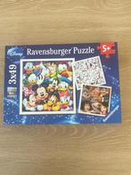 Puzzels Disney - 3 x 49 - Micky, Dalmatiërs, Jungle Book, Ophalen of Verzenden, 10 tot 50 stukjes, Zo goed als nieuw, 4 tot 6 jaar