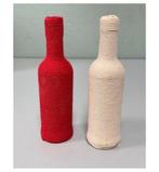 2 vases déco, bouteilles de bière avec laine, corde, vases, Antiquités & Art, Enlèvement ou Envoi