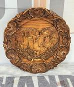 Vintage gesneden houten muurplaat plaquette Vianden kunst, Ophalen of Verzenden